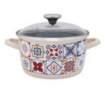 Casa si Gradina - Bucatarie si vesela - Vase pentru gatit - Oale si cratite - Oala, 6l, capac din sticla, Porto, email Metalac, 24 cm - Infinity.ro