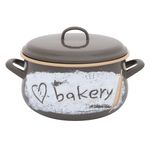 Casa si Gradina - Bucatarie si vesela - Vase pentru gatit - Oale si cratite - Oala 6.5l cu capac din sticla Bakery Metalac email/24cm/6.5l - Infinity.ro