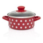 Casa si Gradina - Bucatarie si vesela - Vase pentru gatit - Oale si cratite - Cratita cu capac din sticla, 1l, emailata, Metalac, 14 cm - Infinity.ro