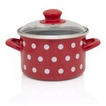 Casa si Gradina - Bucatarie si vesela - Vase pentru gatit - Oale si cratite - Oala 1.5l cu capac din sticla Tufne Metalac email/14cm/1.5l - Infinity.ro