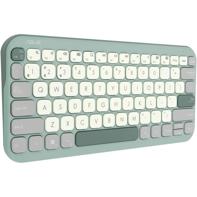PC, gaming si accesorii - Periferice PC - Tastaturi - Tastatura wireless ASUS KW100, Green Tea Latte - Infinity.ro