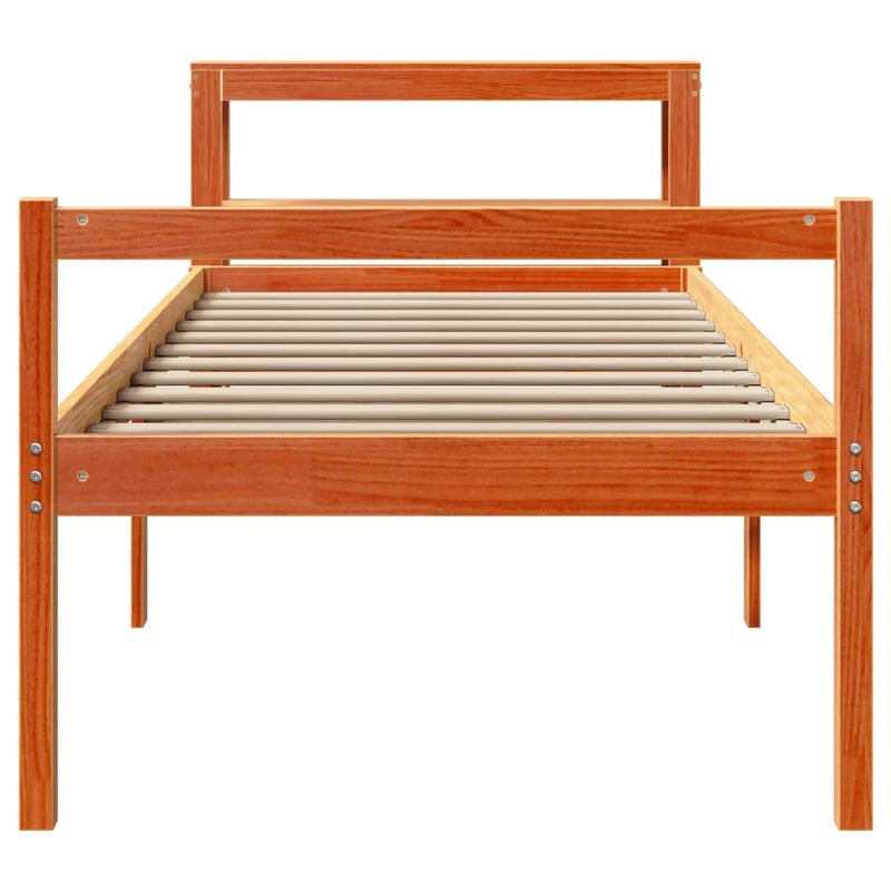 Casa si Gradina - Mobilier - Paturi si accesorii - Paturi - Cadru de pat cu tablie, maro ceruit, 90x200 cm, lemn masiv pin - Infinity.ro
