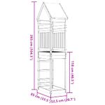 Jucarii, Copii si Bebe - Jucarii si jocuri - Jucarii de exterior - Spatii de joaca si accesorii - Turn de joaca Maro 52,5 x 85 x 265 cm Lemn de pin masiv - Infinity.ro