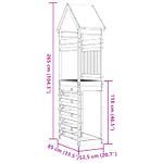 Jucarii, Copii si Bebe - Jucarii si jocuri - Jucarii de exterior - Spatii de joaca si accesorii - Turn de joaca Maro 52,5 x 85 x 265 cm Lemn de pin masiv - Infinity.ro