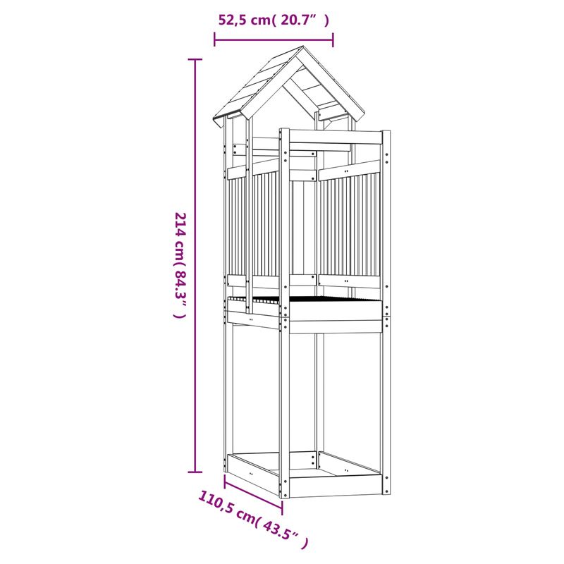 Jucarii, Copii si Bebe - Jucarii si jocuri - Jucarii de exterior - Spatii de joaca si accesorii - Turn de joaca Maro 52,5 x 110,5 x 214 cm Lemn impregnate solid - Infinity.ro
