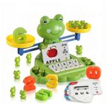 Jucarii, Copii si Bebe - Jucarii si jocuri - Jucarii & jocuri educative - Jocuri si jucarii educative - Joc Educativ Montessori Auraliv® Frog Balance  Editia Deluxe Balanta Matematica cu 96 piese, I - Infinity.ro