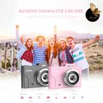 TV, Audio-Video si Foto - Aparate foto si accesorii - Aparate foto - Camera Foto Digitala Auraliv® Albastru 48MP Ultra HD, 2.5K UHD, Video 1080P, Ecran IPS 2.8”,Baterie 750mAh, Card 32GB - Infinity.ro