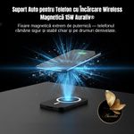 Laptop, Telefoane si Tablete - Telefoane mobile si accesorii - Accesorii Telefoane - Suport si docking telefoane - Suport Auto Magnetic Wireless Auraliv, incarcare rapida 15W, rotire 360, culoare negru - Infinity.ro