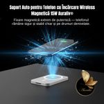 Laptop, Telefoane si Tablete - Telefoane mobile si accesorii - Accesorii Telefoane - Suport si docking telefoane - Suport Auto Magnetic Wireless AURALIV, 15W, Rotire 360, Culoare Alb - Infinity.ro