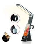 Casa si Gradina - Corpuri si surse de iluminat - Veioze si lampi - Lampi de veghe - Lampa de Birou Multifunctionala Auraliv® 5‑in‑1 cu Incarcare Wireless, Alarma, Suport Telefon si Lumina Reglabila - Infinity.ro