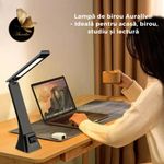 Casa si Gradina - Corpuri si surse de iluminat - Veioze si lampi - Lampi de veghe - Lampa de Birou Multifunctionala Auraliv® 5‑in‑1 cu Incarcare Wireless, Alarma, Suport Telefon si Lumina Reglabila - Infinity.ro
