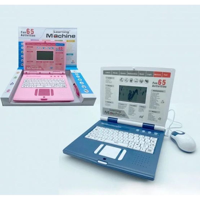 Jucarii, Copii si Bebe - Jucarii si jocuri - Jucarii & jocuri educative - Laptopuri, tablete si gadget-uri copii - Laptop pentru Copii cu Mouse 65 Functii Limba Engleza, albastru - Infinity.ro