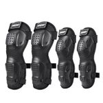 Auto si Moto - Moto - Accesorii moto si consumabile - Set Protectii Moto pentru Genunchi si Coate, ABS Durabil, Usoare, Confortabile, Reglabile, Pentru Moto, Scuter, Negru - Infinity.ro
