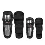 Auto si Moto - Moto - Accesorii moto si consumabile - Set Protectii Moto Genunchi si Coate, Curele Ajustabile, Design Ergonomic, Pentru Moto,Scuter,ATV,Enduro,Bicicleta,Negru - Infinity.ro