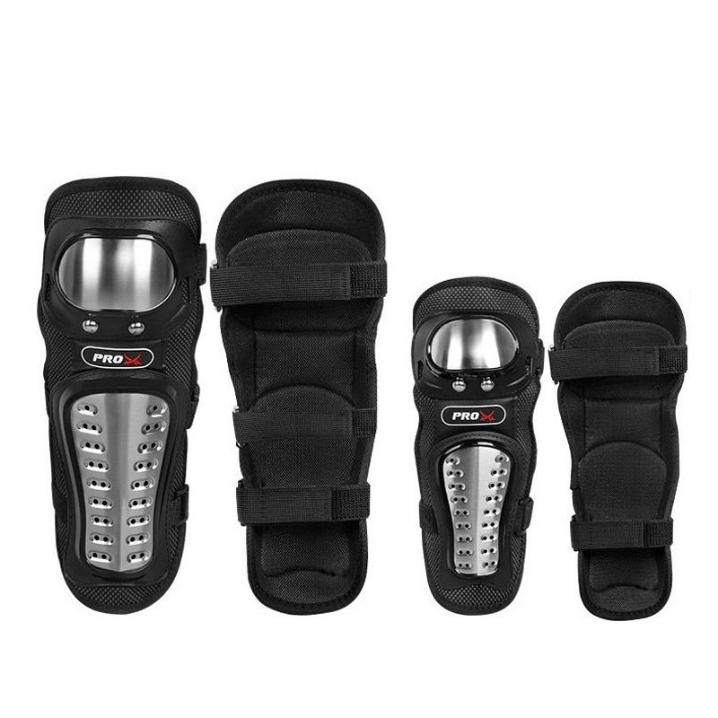 Auto si Moto - Moto - Accesorii moto si consumabile - Set Protectii Moto Genunchi si Coate, Curele Ajustabile, Design Ergonomic, Pentru Moto,Scuter,ATV,Enduro,Bicicleta,Negru - Infinity.ro
