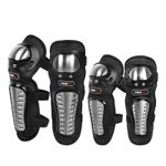 Auto si Moto - Moto - Accesorii moto si consumabile - Set Protectii Moto Genunchi si Coate, Curele Ajustabile, Design Ergonomic, Pentru Moto,Scuter,ATV,Enduro,Bicicleta,Negru - Infinity.ro