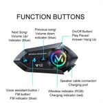 Auto si Moto - Moto - Accesorii moto si consumabile - Sistem de Comunicare Moto Bluetooth, Intercom Casca Moto/Scuter, Afisaj LED RGB, Anulare Zgomot, Raspuns Automat, Negru - Infinity.ro
