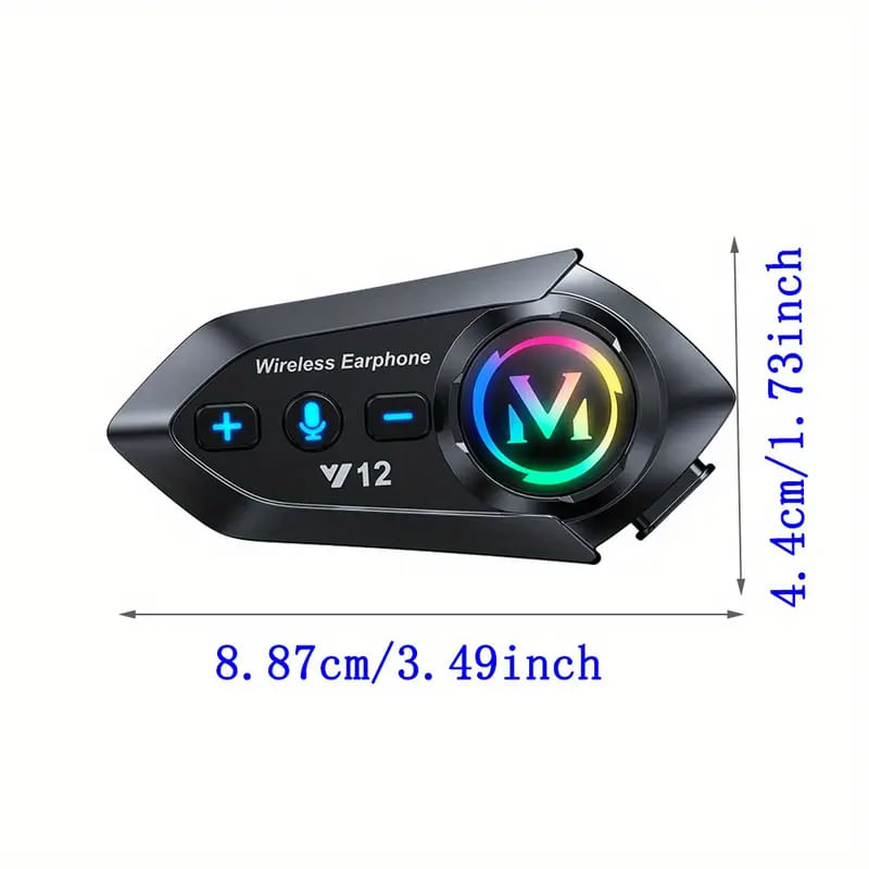 Auto si Moto - Moto - Accesorii moto si consumabile - Sistem de Comunicare Moto Bluetooth, Intercom Casca Moto/Scuter, Afisaj LED RGB, Anulare Zgomot, Raspuns Automat, Negru - Infinity.ro