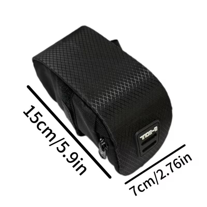 Auto si Moto - Moto - Accesorii moto si consumabile - Geanta pentru scaun de Bicicleta, Montare Usoara, Curea Reglabila, Material Durabil ABS, Depozitare Compacta, Negru - Infinity.ro