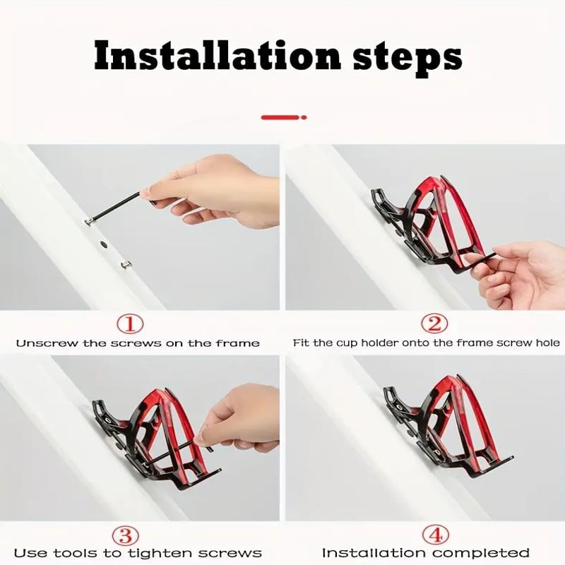 Sport si Outdoor - Role, trotinete si skateboard - Piese si accesorii trotinete - Suport sticla apa pentru bicicleta, montare pe cadru, plastic PC durabil, cu suruburi si inbus incluse,Rosu Galben - Infinity.ro