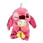 Jucarii, Copii si Bebe - Jucarii si jocuri - Jucarii de plus - Jucarie Stitch plus cu ratusca 30 cm plus premium, cadou dragalas pentru copii, baieti si fete, ABYZ culoare Roz - Infinity.ro