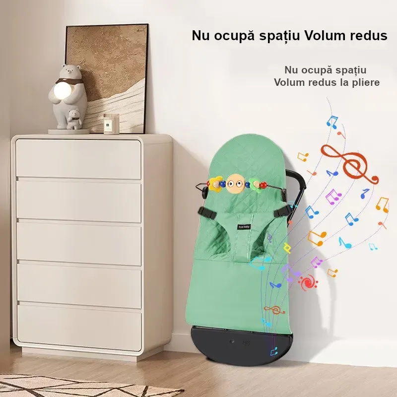 Casa si Gradina - Mobilier - Mobilier copii - Balansoare, leagane si hamace - Scaun de dormit pentru bebelusi din plastic durabil ABYZ leagan balansoar potrivit pentru varsta 0-12 luni verde deschis - Infinity.ro