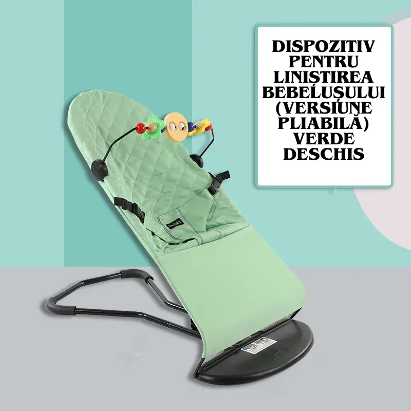 Casa si Gradina - Mobilier - Mobilier copii - Balansoare, leagane si hamace - Scaun de dormit pentru bebelusi din plastic durabil ABYZ leagan balansoar potrivit pentru varsta 0-12 luni verde deschis - Infinity.ro