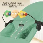 Casa si Gradina - Mobilier - Mobilier copii - Balansoare, leagane si hamace - Scaun de dormit pentru bebelusi din plastic durabil ABYZ leagan balansoar potrivit pentru varsta 0-12 luni verde deschis - Infinity.ro