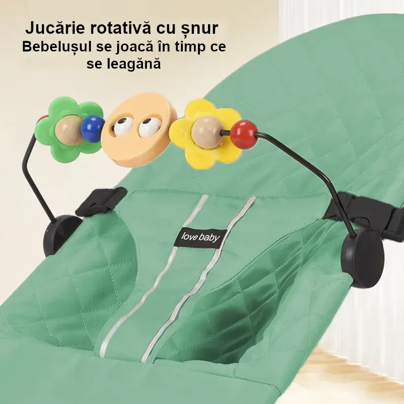 Casa si Gradina - Mobilier - Mobilier copii - Balansoare, leagane si hamace - Scaun de dormit pentru bebelusi din plastic durabil ABYZ leagan balansoar potrivit pentru varsta 0-12 luni verde deschis - Infinity.ro