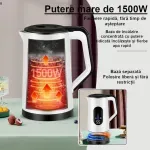 Electronice si Electrocasnice - Electrocasnice bucatarie - Preparare bauturi - Fierbatoare de apa - Fierbator electric portabil de 3L, ABYZ aparat de bucatarie de uz casnic, oprire automata digitala inteligenta alb - Infinity.ro