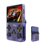 PC, gaming si accesorii - Gaming - Console gaming - Consola Retro R36S ABYZ Portabila, Quad Core Cortex-A53, 64GB, Ecran IPS 3.5", Mov Transparent, 15.000+ Jocuri - Infinity.ro