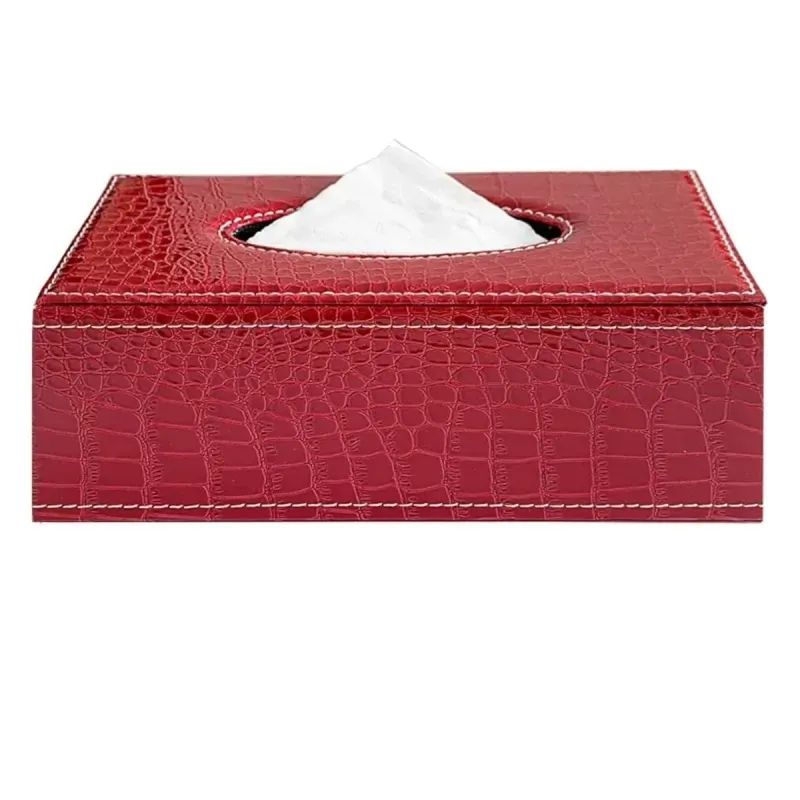 Casa si Gradina - Mobilier - Organizare si depozitare - Cutii depozitare - Cutie pentru Servetele, Piele Ecologica, dimensiuni 24x12x8, 5cm, culoare Rosu ABYZ - Infinity.ro