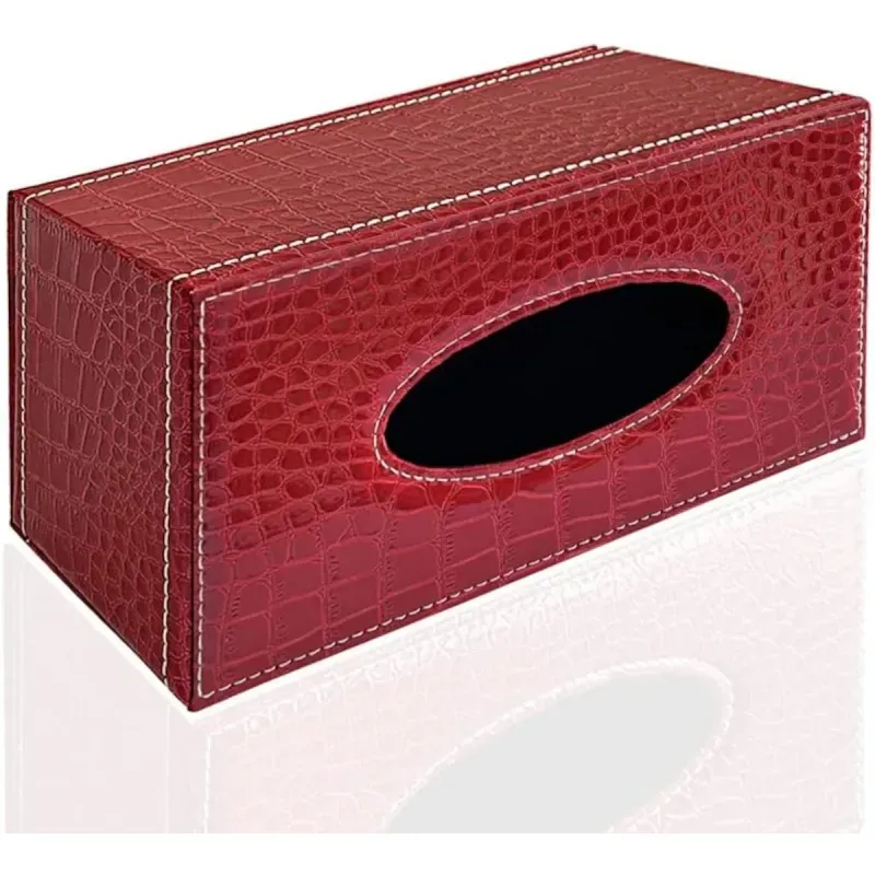 Casa si Gradina - Mobilier - Organizare si depozitare - Cutii depozitare - Cutie pentru Servetele, Piele Ecologica, dimensiuni 24x12x8, 5cm, culoare Rosu ABYZ - Infinity.ro