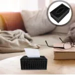 Casa si Gradina - Mobilier - Organizare si depozitare - Cutii depozitare - Cutie pentru Servetele, Piele Ecologica, dimensiuni 24x12x8,5cm, culoare Negru Lucios ABYZ - Infinity.ro
