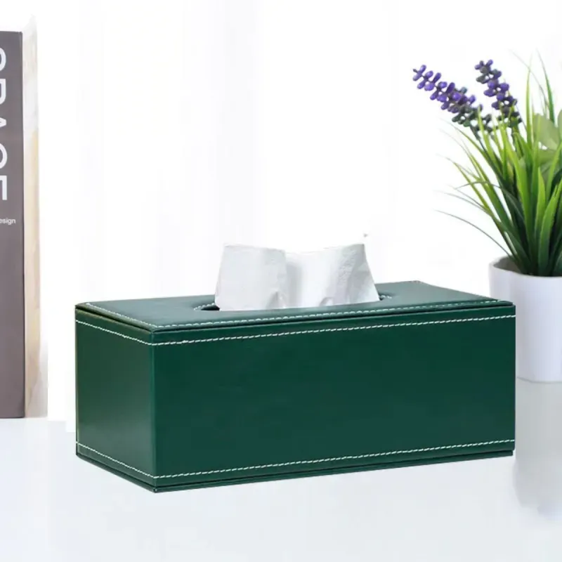 Casa si Gradina - Mobilier - Organizare si depozitare - Cutii depozitare - Cutie pentru Servetele, Piele Ecologica, dimensiuni 24x12x8, 5cm, culoare Verde ABYZ - Infinity.ro