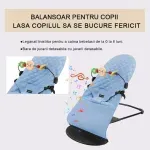 Casa si Gradina - Mobilier - Mobilier copii - Balansoare, leagane si hamace - Scaun de dormit pentru bebelusi din plastic durabil ABYZ leagan balansoar potrivit pentru varsta 0-12 luni albastru - Infinity.ro