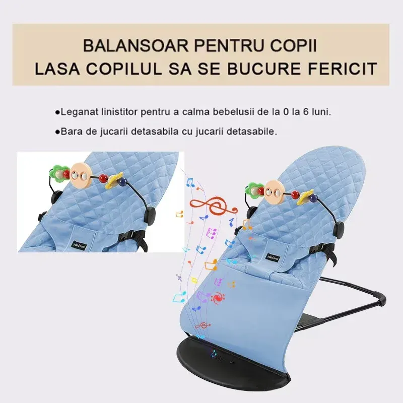 Casa si Gradina - Mobilier - Mobilier copii - Balansoare, leagane si hamace - Scaun de dormit pentru bebelusi din plastic durabil ABYZ leagan balansoar potrivit pentru varsta 0-12 luni albastru - Infinity.ro