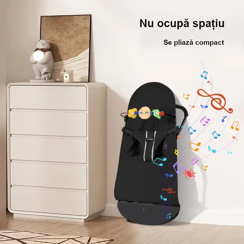 Casa si Gradina - Mobilier - Mobilier copii - Balansoare, leagane si hamace - Scaun de dormit pentru bebelusi din plastic durabil ABYZ leagan balansoar potrivit pentru varsta 0-12 luni negru - Infinity.ro