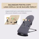 Casa si Gradina - Mobilier - Mobilier copii - Balansoare, leagane si hamace - Scaun de dormit pentru bebelusi din plastic durabil ABYZ leagan balansoar potrivit pentru varsta 0-12 luni gri - Infinity.ro