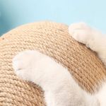 Petshop - Accesorii petshop - Jucarii animale - Jucarii interactive animale - Jucarie pentru pisici Brivoo, minge rotativa O 12 cm, stativ din lemn, doua moduri de asamblare, culoare maro - Infinity.ro