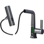 Casa si Gradina - Sanitare - Chiuveta bucatarie si accesorii - Baterii bucatarie - Baterie baie / bucatarie BRIVOO AquaSpa, dus extractibil, Display LED temperatura, 3 moduri curgere apa, corp metal - Infinity.ro