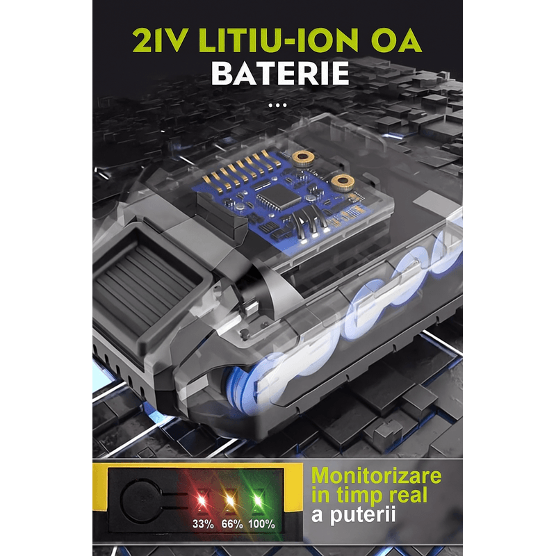 Casa si Gradina - Constructii - Scule electrice si accesorii - Masini de gaurit si insurubat - Autofiletanta Brivoo® 36V cu 2 acumulatori Li-Ion 2Ah, 30 accesorii, valiza transport, 1700 RPM, cuplu 30 Nm, 2 viteze - Infinity.ro