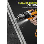 Casa si Gradina - Constructii - Scule electrice si accesorii - Masini de gaurit si insurubat - Autofiletanta Brivoo® 36V cu 2 acumulatori Li-Ion 2Ah, 30 accesorii, valiza transport, 1700 RPM, cuplu 30 Nm, 2 viteze - Infinity.ro