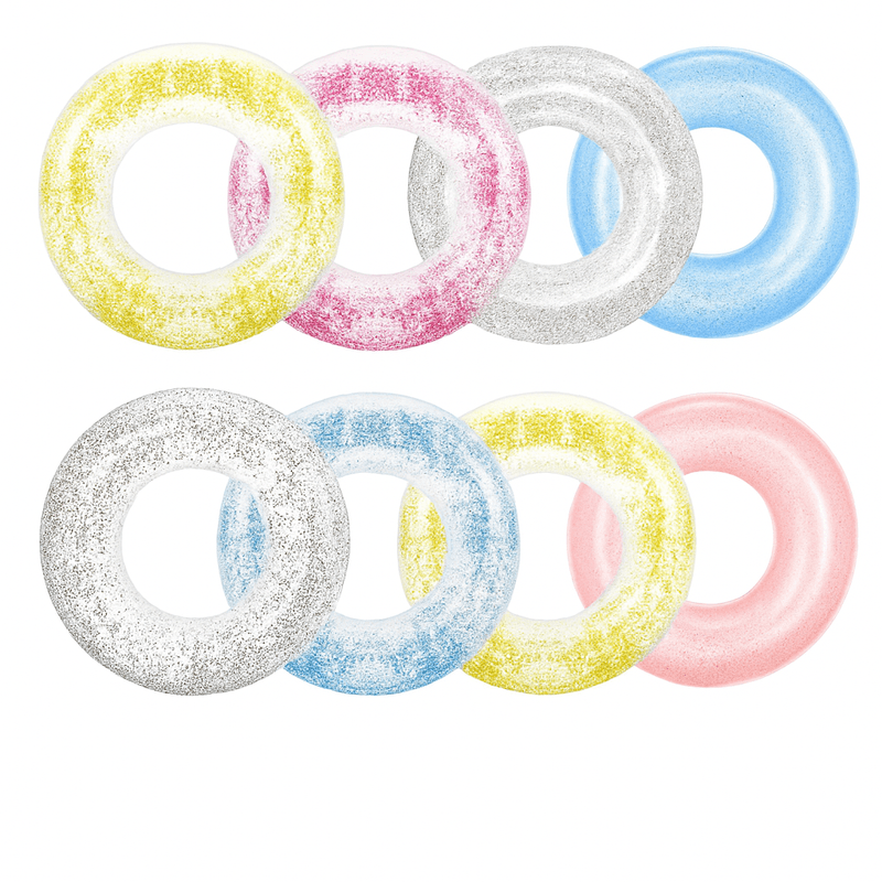 Jucarii, Copii si Bebe - Jucarii si jocuri - Jucarii de exterior - Colaci, ochelari si accesorii inot copii - Colaci Inot pentru Copii cu Sclipici – Inel Gonflabil Piscina/Plaja, 6 Culori, 60 cm, Brivoo® - Infinity.ro