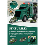 Jucarii, Copii si Bebe - Jucarii si jocuri - Jucarii de rol - Arme de jucarie - Set Camion Militar cu 7 Piese, Mini Vehicule, Covoras de Joaca, Sunet si Lumina, Jucarie pentru Copii 8–12 ani, Brivoo® - Infinity.ro