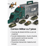 Jucarii, Copii si Bebe - Jucarii si jocuri - Jucarii de rol - Arme de jucarie - Set Camion Militar cu 7 Piese, Mini Vehicule, Covoras de Joaca, Sunet si Lumina, Jucarie pentru Copii 8–12 ani, Brivoo® - Infinity.ro
