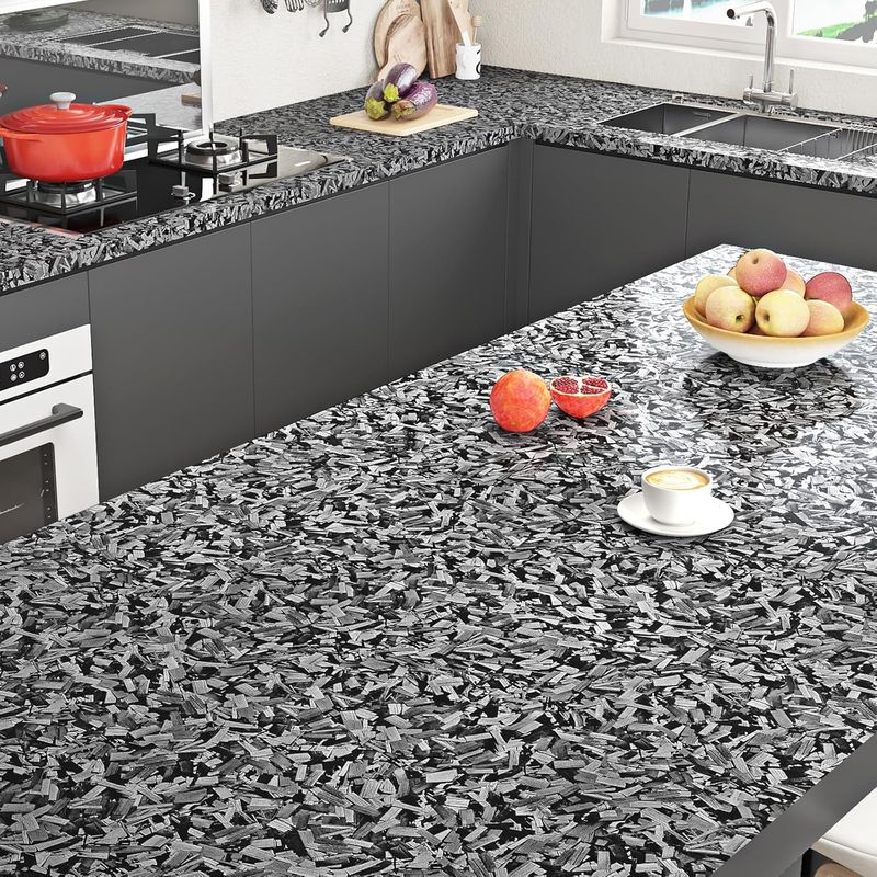 Casa si Gradina - Decoratiuni - Tapet - Folie adeziva imitatie lemn gri inchis, rola 40cmX10 m, autocolant impermeabil pentru mobilier, blat bucatarie, pereti - Infinity.ro