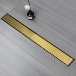 Casa si Gradina - Constructii - Materiale constructii - Sisteme de scurgere - Rigola de dus 90 cm, inox auriu, slim, cu sifon 360°, filtru par, debit 40l/min, montaj reglabil, design premium - Infinity.ro