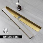 Casa si Gradina - Constructii - Materiale constructii - Sisteme de scurgere - Rigola de dus 90 cm, inox auriu, slim, cu sifon 360°, filtru par, debit 40l/min, montaj reglabil, design premium - Infinity.ro