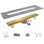 Casa si Gradina - Constructii - Materiale constructii - Sisteme de scurgere - Rigola de dus 90 cm, inox auriu, slim, cu sifon 360°, filtru par, debit 40l/min, montaj reglabil, design premium - Infinity.ro